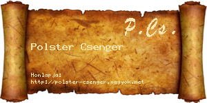 Polster Csenger névjegykártya